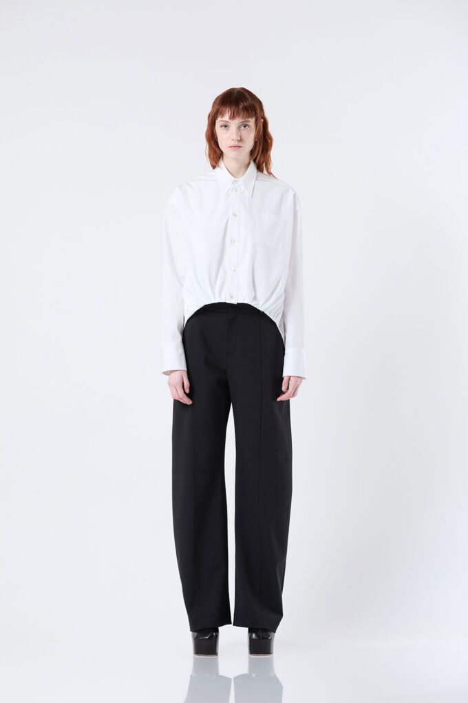 Choco - Crop shirt with front folds