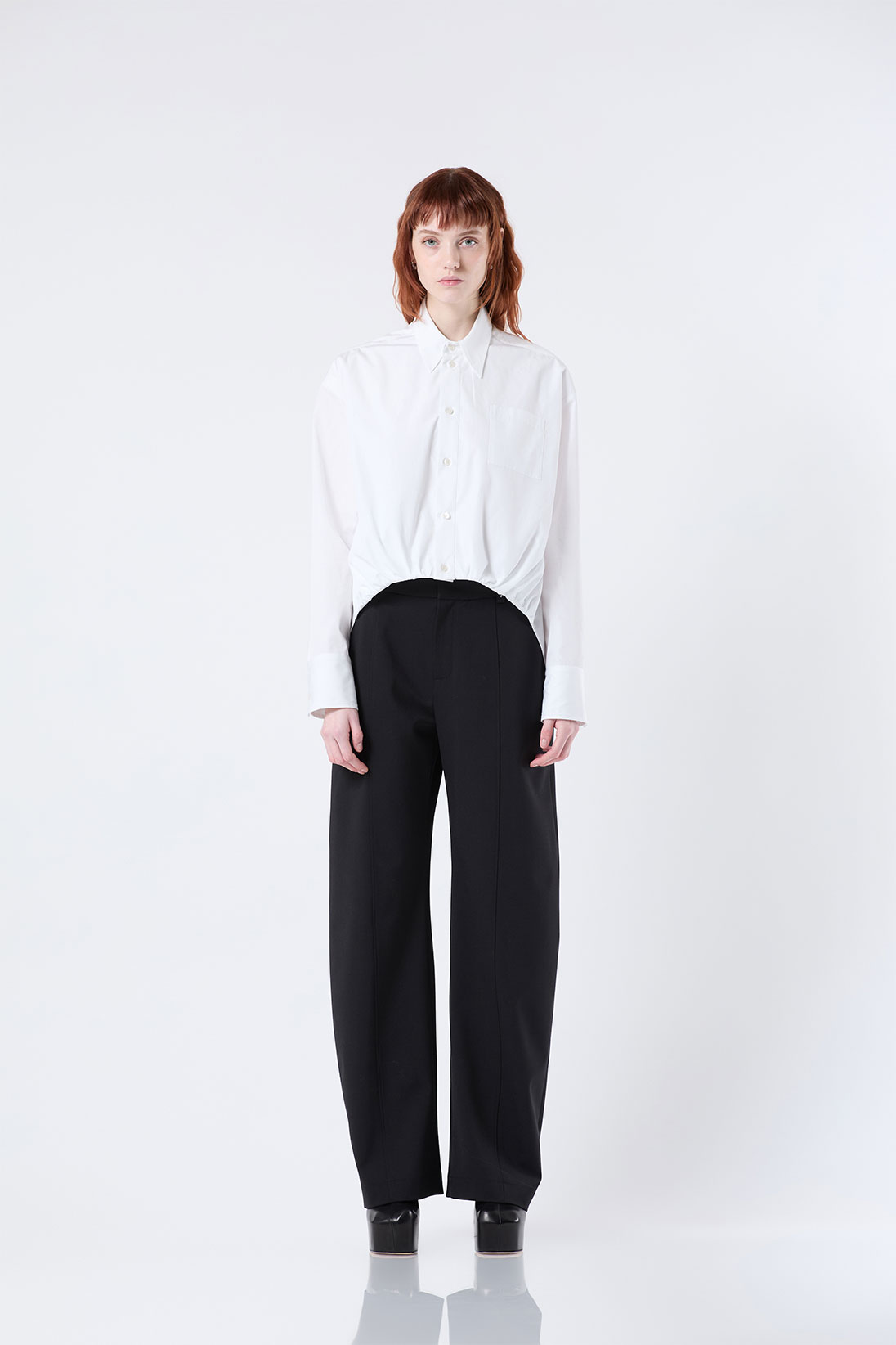 Choco - Crop shirt with front folds