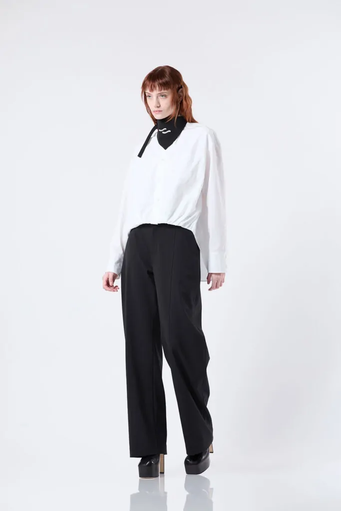 Choco — Crop shirt with front folds