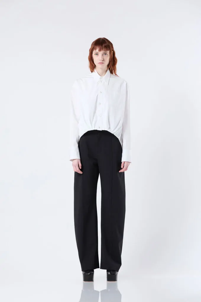 Choco - Crop shirt with front folds